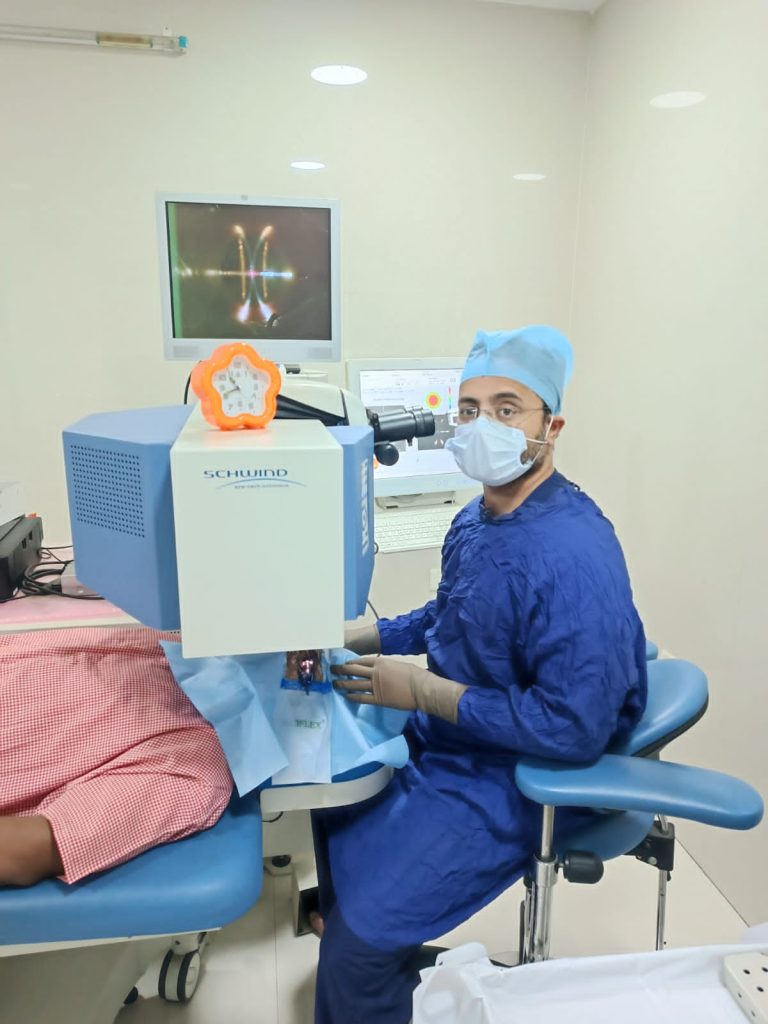 Dr. Anantwar Eye Treatment on Patient