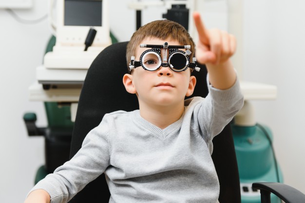 Pediatric eye test boy